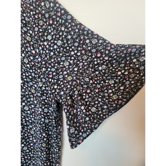 Loft Womens Floral Short Bell Sleeve Top Size XL - Picture 5 of 11